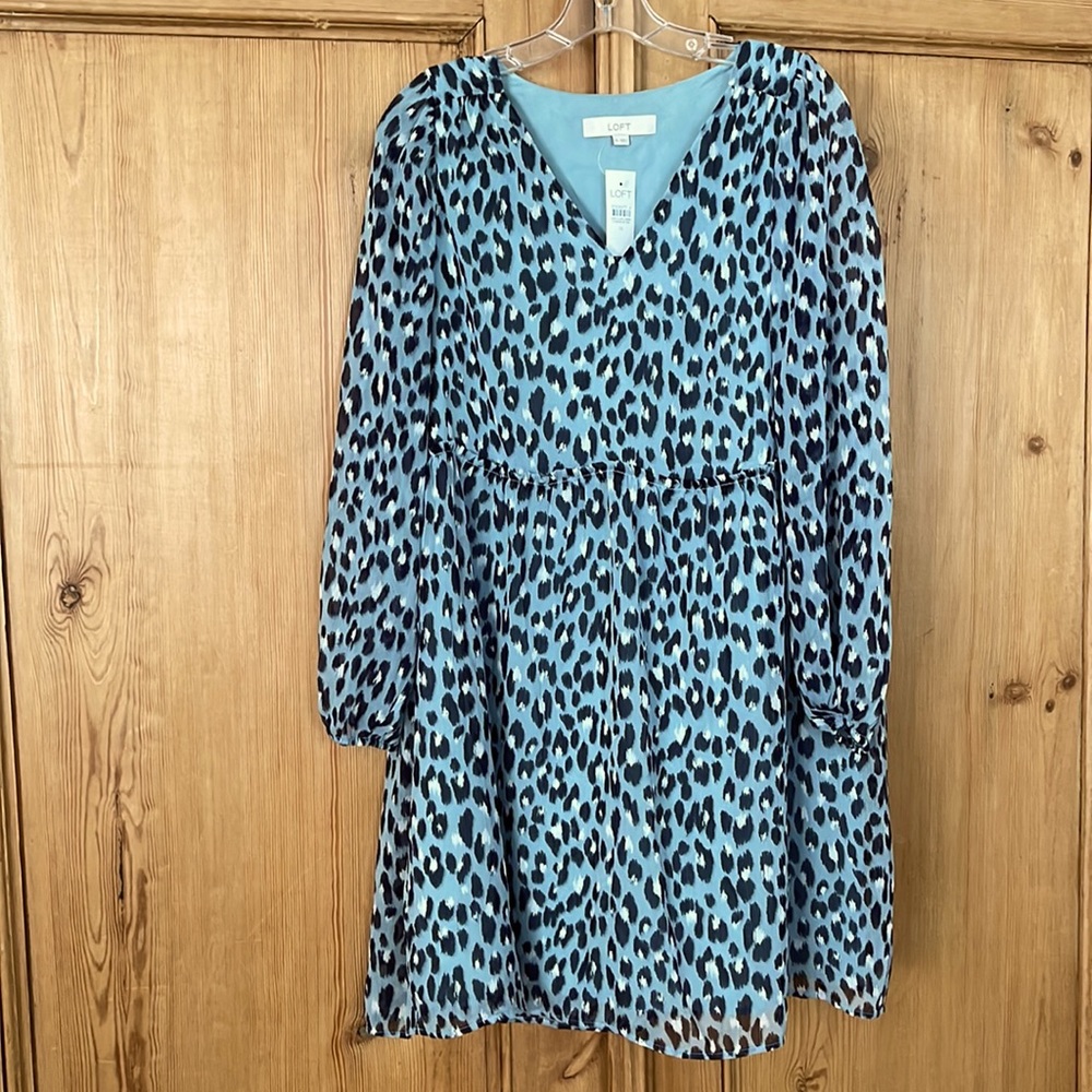 Loft nwt lined dress animal print size m medium
